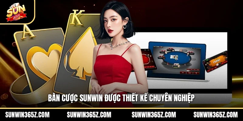 Bàn cược Sunwin được thiết kế chuyên nghiệp 